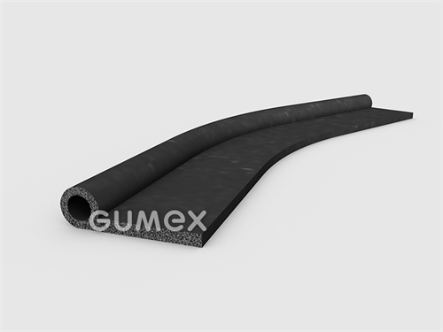 Mikroporézní pryžový profil tvaru "P" s dutinkou, 35x10/3mm, hustota 500kg/m3, EPDM, -30°C/+80°C, černý